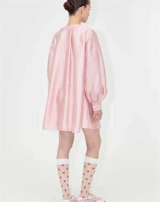 Kimono Mini Kjole - Rose Pinstripe